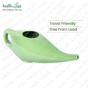 HealthAndYoga Classico Vert Céramique Neti Pot Irrigation Nasale Naturelle Soulagement Des Sinus Prix En Vrac Disponible - Product Image 4
