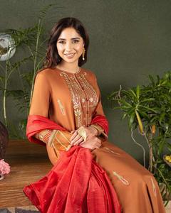 ชุดเดรสปากีสถานสำหรับผู้หญิงชุดเดรสทางการปักลายเรียบง่ายใหม่ - Product Image 2