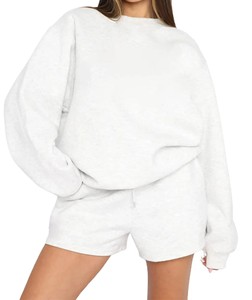 Conjunto de 2 piezas transpirable de alta calidad para mujer, pantalones cortos lisos informales personalizados, camisa 100% de algodón con cuello redondo, conjuntos para mujer - Product Image 6