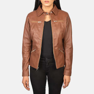 Chaqueta de Cuero Marrón de Piel de Oveja Tomachi - Product Image 1