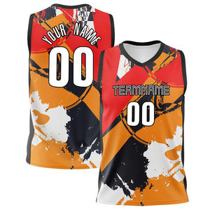 Uniformes de baloncesto amarillos y negros con impresión por sublimación, kits de camisetas de equipo de baloncesto de diseño personalizado para hombres - Product Image 5