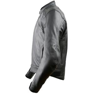 Chaqueta de cuero acolchada de Oveja Negra personalizable para hombre, equipo de moto de invierno, cuello Mandarín de lona, transpirable, Reversible individual - Product Image 3