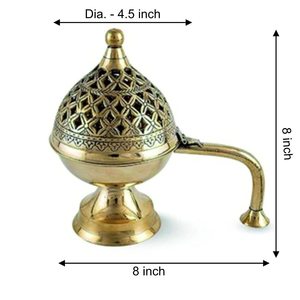Brûleur d'encens en laiton avec coupe carrée Antique maison décorative salle à manger pièce maîtresse brûleur d'encens en laiton Style Antique - Product Image 6
