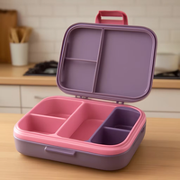 Boîte à lunch à compartiments multiples avec couvercle en plastique écologique sans BPA, étanche, pour aliments chauds, utilisable au micro-ondes, pour enfants