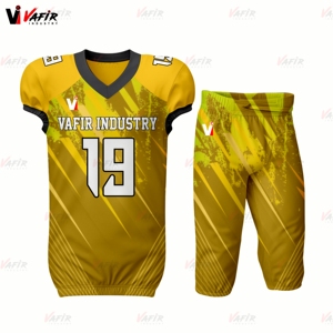 Maillot de football américain personnalisé pour adulte unisexe, manches courtes, respirant, anti-UV, grande taille, séchage rapide, pantalon sublimé à l'avant - Product Image 2