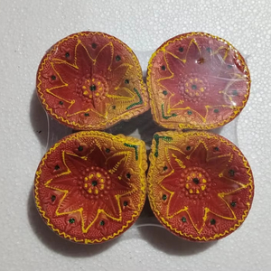 โคมไฟดินดิวาลีทาสีด้วยมืองานตามสั่งดินเหนียวธรรมชาติสำหรับตกแต่งบ้านและงานรื่นเริง - Product Image 1