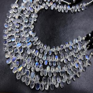 Pierre de lune arc-en-ciel Lisse Larme Forme de poire Feu bleu Pierre de lune arc-en-ciel Pierres précieuses Perles Fabrication de bijoux - Product Image 2