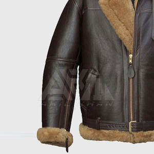 Chaqueta de Cuero Genuino para Hombre a Bajo Precio, Talla Grande, Casual, Ecológica, Transpirable, con Cuello Alto, Logotipo Frontal, Invierno, Hecha en Pakistán - Product Image 3