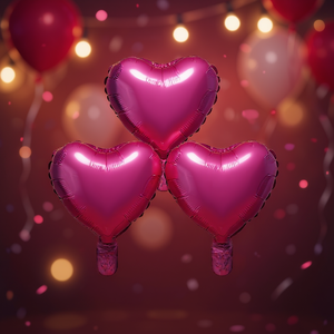 Palloncini a Cuore in Foil Fucsia 10 Pollici per Decorazioni Festa - Product Image 3