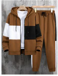 Chandail cardigan coupe étroite pour homme Combinaison de sport Ensemble survêtement baggy à manches longues et bas avec capuche Ensemble survêtement polaire pour homme - Product Image 5