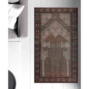 พรมพิมพ์ลายวินเทจ: พรมสีน้ำตาลสำหรับเพื่อนเจ้าสาวหรือของขวัญรอมฎอน พรมเนื้อนุ่มแบบไม่ทอ - Product Image 3