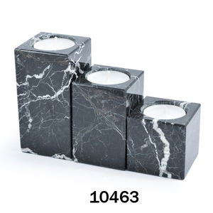 Juego de 3 portavelas de luz de té de Piedra Fósil cuadrada decorativa de Navidad, portavelas de mármol personalizado, portavelas de luz de té - Product Image 2