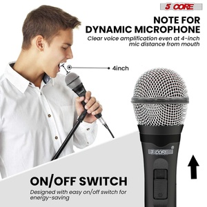 Microphone dynamique XLR 5Core pour karaoké, chant et studio, micro portable - Product Image 3