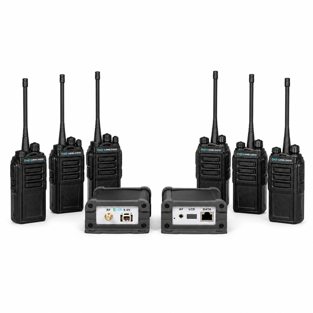 2PCS DMR Single-Frequency Repeater IP Interconnect Full Band UHF VHF Digital Radio Repeater with 6PCS Handheld Walkie Talkie Kit