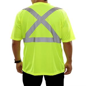 Camiseta de Manga Corta de Alta Visibilidad para Hombre, para Seguridad Vial y Trabajo, Ropa de Trabajo Reflectante de Alta Visibilidad, Nuevo Diseño al por Mayor - Product Image 4