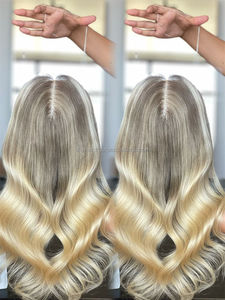 2024 SHY Mini peluca Topper nuevo diseño 8*8 cabello humano Remy rubio ceniza crudo europeo para encaje completo cuerpo onda pérdida de cabello libre - Product Image 2