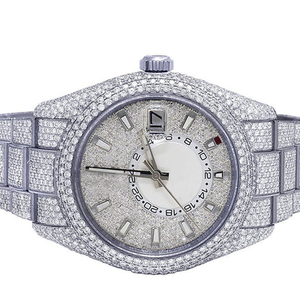 นาฬิกาควอตซ์ฮิปฮอปของผู้ชาย icvvs แล็บปลูกเพชรเคสสแตนเลส41มม. 20มม. สีเหลืองทอง - Product Image 5