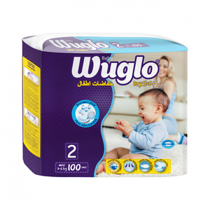 WUGLO Couches jetables pour bébé en coton doux, respirant et très absorbant, imprimées, avec SAP importé, protection anti-fuites, 2 couches, Turquie (Istanbul) - Product Image 1