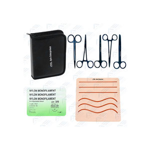 Kit de herramientas de práctica de sutura con estuche Juego completo de entrenamiento médico con almohadilla de sutura para la piel Instrumentos quirúrgicos Instrumento médico - Product Image 1