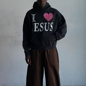 Sudadera con Capucha Extra Grande de Forro Polar de Invierno de Alta Calidad de Fábrica OEM, Sudadera con Capucha Vintage Lavada al Ácido, Impresión DTG Personalizada, Transpirable, Unisex - Product Image 2