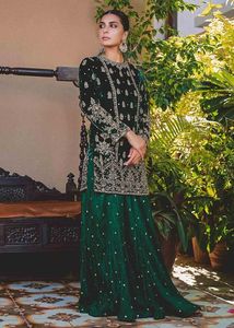 KURTA & SARARA นำสมัยใหม่บนผ้ากำมะหยี่และผ้าไหมประดับประดาด้วยลูกปัดแก้วคริสตัลงาน DABKA สำหรับสวมใส่ในงานเลี้ยง - Product Image 2