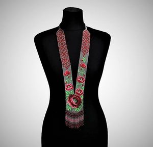 Collar de cuentas bordadas con tela de Base de algodón tejida a mano elegante collar de cuentas bordadas hechas a mano para ropa de boda - Product Image 2