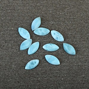 Pierre précieuse Larimar naturelle en vrac, taille marquise cabochon, calibrée, pour la fabrication de bijoux fins, vente en gros - Product Image 4