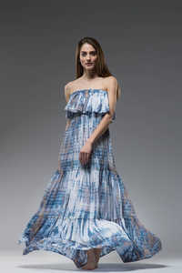 Women's Eco-Friendly Floral Print <b>Casual</b> Maxi <b>Dress</b> Sleeveless <b>Off</b>-<b>shoulder</b> Neckline Natural Waist 100% Cotton Summer <b>Dress</b> - Product Image 5