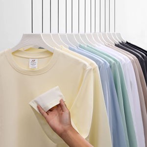 Camiseta personalizada de manga larga con diseño minimalista para hombre, 280 gramos, Color sólido, 100% algodón, a la moda para primavera y otoño - Product Image 2