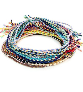 Colourful Cotton Surfer Anklet or <b>Bracelet</b>, Braided Surf Ankle <b>Bracelets</b>, <b>Boho</b> Jewellery - Product Image 1