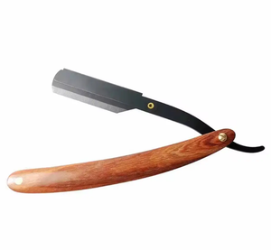 Maquinilla de afeitar recta de peluquero de hoja única con mango de madera, maquinilla de afeitar hecha a medida - Product Image 4