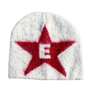 Fabricant d'usine de qualité supérieure jacquard tailles adultes en gros nouveau style hiver chaud tricoté mohair bonnets casquette - Product Image 5