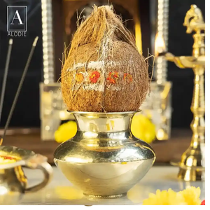 Latón hecho a mano Lota Home Hotel Oficina Ceremonia religiosa Latón Kalash Hindú Pooja Artículos Venta al por mayor Precio de fábrica directo - Product Image 3