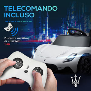 Auto de Juguete Maserati MC20 de AIYAPLAY para Niños, Conducción Manual, Control Remoto y Faros LED, Edades de 3 a 6 Años, Blanco - Product Image 6