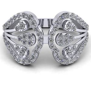 Anillo de racimo de pera en forma de ala para damas Diamante de moissanita VVS original tachonado en plata de ley 925 para fiestas de bodas - Product Image 2