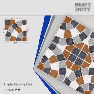 คุณภาพส่งออก9-12มม. หนาลายนูนแบบชนบทไม่ลื่นพอร์ซเลนที่จอดรถแบบดิจิตอลกระเบื้องพื้น40x40ซม. กลางแจ้ง - Product Image 3