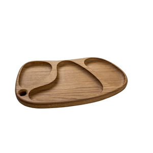 Bandeja para servir aperitivos de madera hecha a mano de diseño moderno, plato de madera de fruta seca a precio de fábrica, patrón de madera maciza - Product Image 1