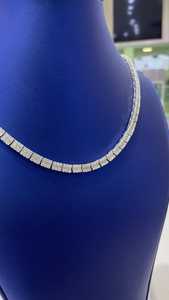 <b>Iced</b> <b>Out</b> Classic Round And Baguette Cut Channel Setting VVS Moissanite Diamond Sparkling 925 Sterling Silver Unisex Wear <b>Chain</b> - Product Image 4