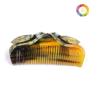 Peine de cuerno de búfalo hecho a mano, peine de cuerno Natural antiestático, peine de cuerno de búfalo 100% de la mejor calidad, peine de cuerno higiénico - Product Image 4