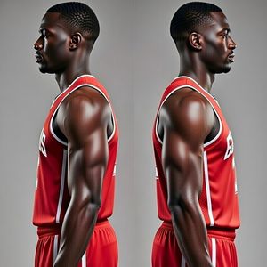 Uniforme de basketball personnalisé OEM/ODM avec logo imprimé, respirant, anti-UV, anti-bactérien, en tissu mesh 100% polyester, coupe athlétique courte - Product Image 3