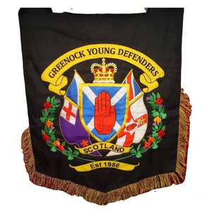 Ceci est une bannière ou un drapeau brodé sur mesure commémorant Thomas McDonald et les défenseurs de Whitewell. - Product Image 6