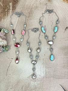 Hecho a mano plata esterlina rojo rosa Dalia caballo salvaje algodón caramelo turquesa collar Floral declaración joyería - Product Image 4