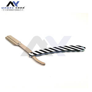 Navaja de Afeitar Profesional Negra y Blanca con Bloqueo Oscilante para Barbería, Clásica, para Barba, Salón, OEM - Product Image 5