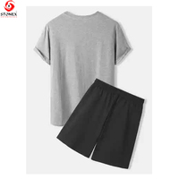 Conjunto Deportivo de Invierno para Hombre, Camiseta y Pantalones Cortos, Ecológico, 100% Algodón, Tejido de Felpa, Ropa Deportiva de Alto Rendimiento para Gimnasio y Entrenamiento