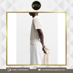 T-shirt 100% coton à manches courtes et col en O pour hommes, séchage rapide, forte demande, design personnalisé, coupe régulière unie - Product Image 3