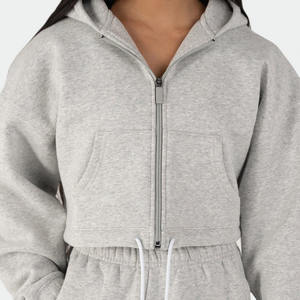 Heavyweight OEM Fleece Breathable Long Sleeve Sportswear <b>Printed</b> Solid Embroidery Regular Length Winter Women's Hoodie - Product Image 4