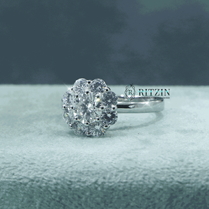 1 Ct Round Cut Moissanite Prong <b>Set</b> Floral Style Trendy 925 Sterling Silver Engagement/Wedding <b>Ring</b> <b>for</b> <b>Women</b>/Her by Ritzin - Product Image 5