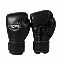 Gants de boxe en cuir PU personnalisés, vente en gros directe d'usine, 6oz 8oz 12oz, pour hommes et femmes, entraînement et sparring, fermeture auto-agrippante, marque TOPN