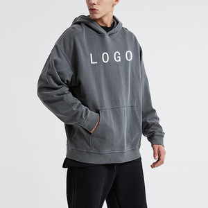 2025 Vintage French Terry Acid Wash Sudadera con capucha logotipo personalizado bordado alta calidad 400gsm invierno Puff estampado sudadera básica Sudadera con capucha - Product Image 5