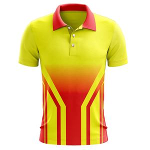 Conjunto de Polo y Pantalones Deportivos Sublimados Personalizados, Diseño Amarillo y Rojo, Transpirable, de Secado Rápido, Uniforme Deportivo para Equipos - Product Image 3